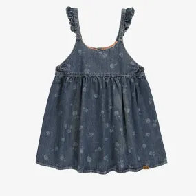 Robe tunique à bretelles de coupe régulière/évasée en denim léger, enfant || Regular-fit flared tunic dress in lightweight denim, child