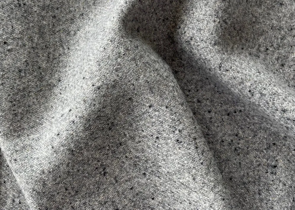 Silvery Moonlit Dove Wool Blend Tweed (Made in Italy)