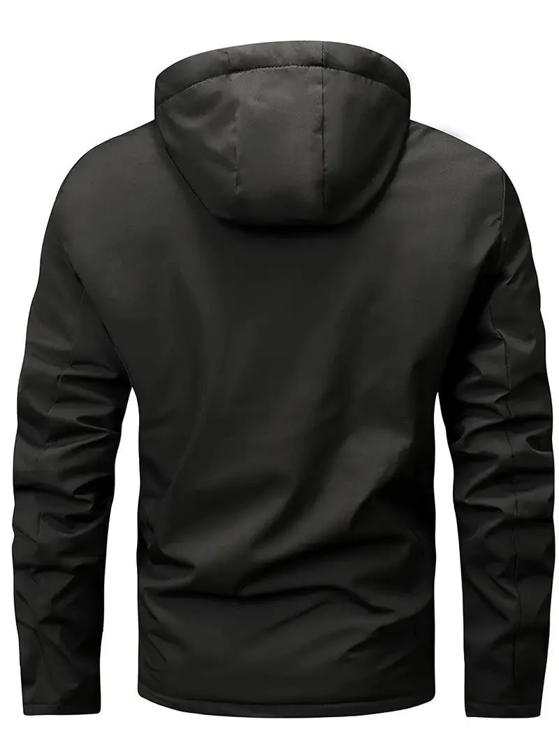 Solid Color Fleece Lined Male Windbreaker (4 colors)