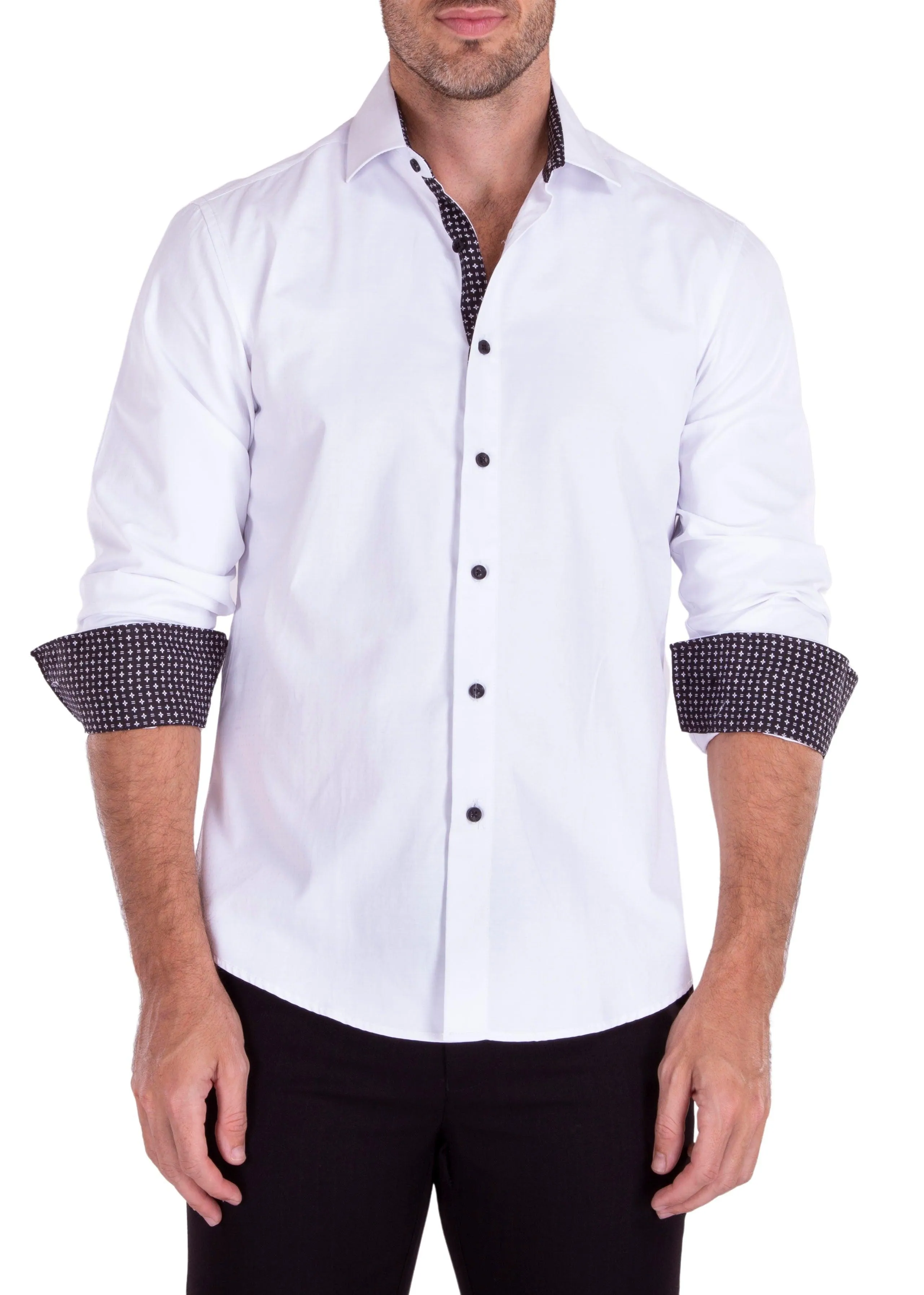 Square Microprint Long Sleeve Dress Shirt