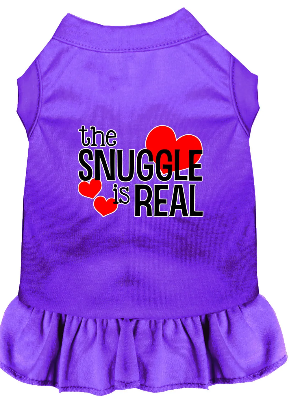 The Snuggle Is Real Screen Print Dog Dress Purple Xl