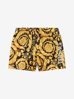 Versace Baby Boys Baroque Swim Shorts in Black