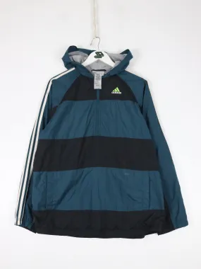 Vintage Adidas Windbreaker Mens Medium Blue Hooded