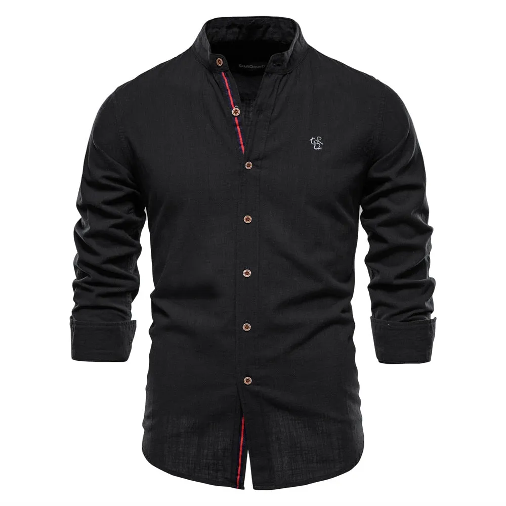 West Louis™ Exclusive Long Sleeve Cotton Button-Up Shirt