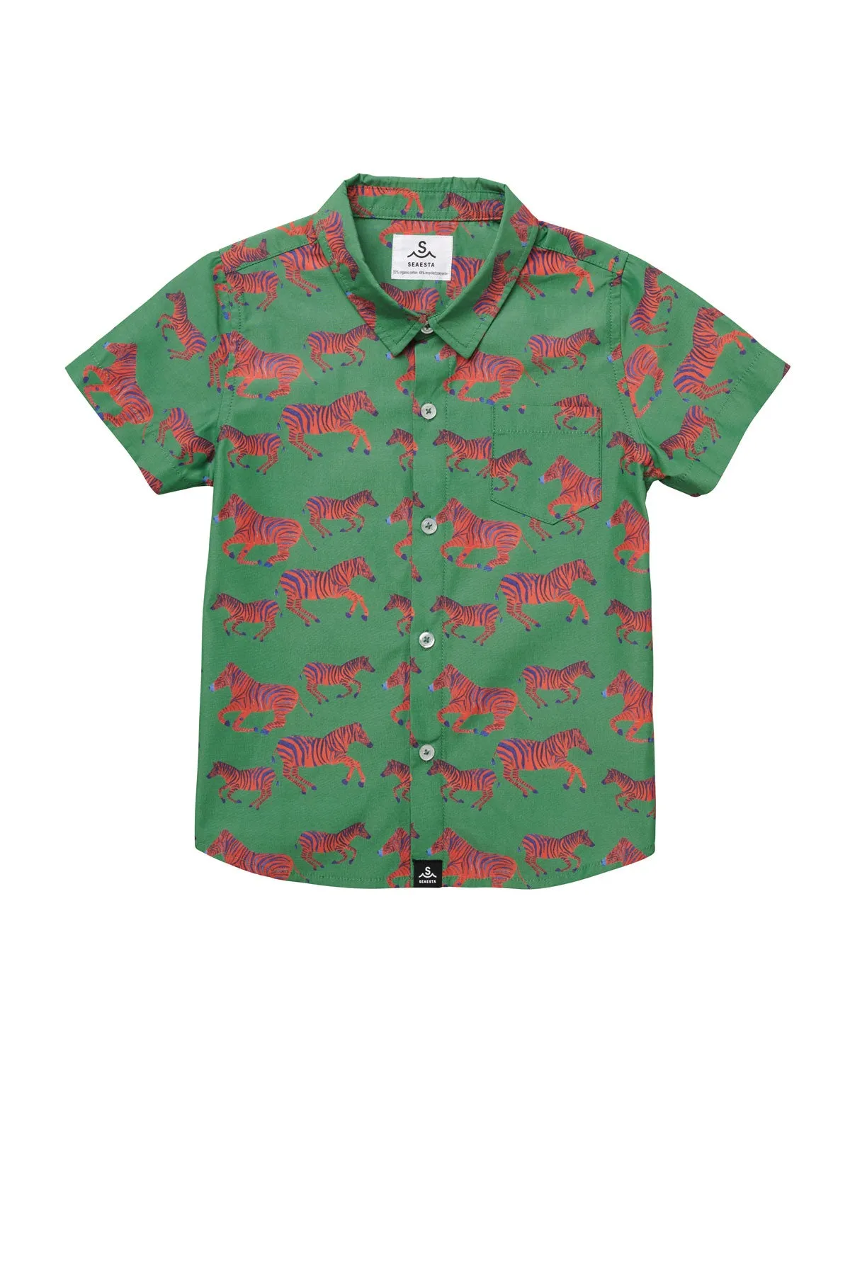 Zébre Button Up Shirt / KIDS / Emerald